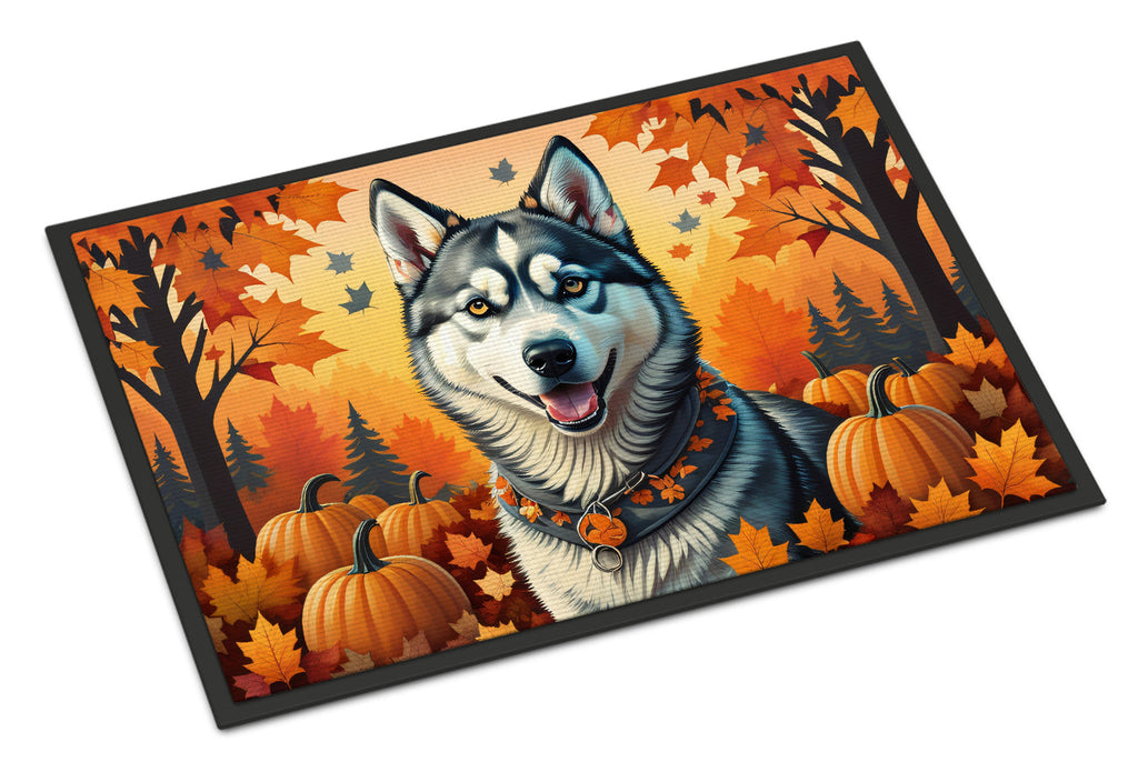 Siberian Husky Fall Doormat Indoor Outdoor 18H X 27W Front Door Mat Rugs for Entryway, Non Slip Washable