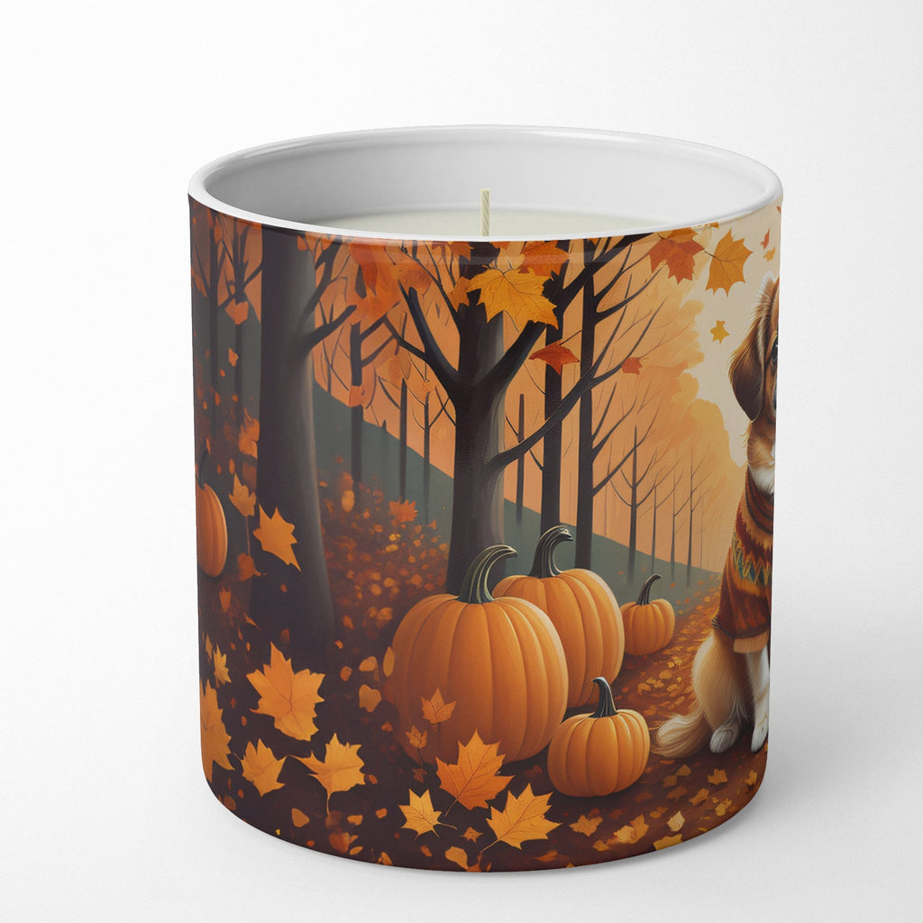 Tibetan Spaniel Fall Decorative Soy Candle Nature Soy Wax Essential Oil Home Decor Ideal for Bedroom Kitchen Bath Office Gift, 10 oz