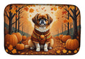 Tibetan Spaniel Fall Dish Drying Mat Absorbent Dish Drying Mat Pad for Kitchen Counter Dish Drainer Mat for Countertop, 14 x 21", Multicolor
