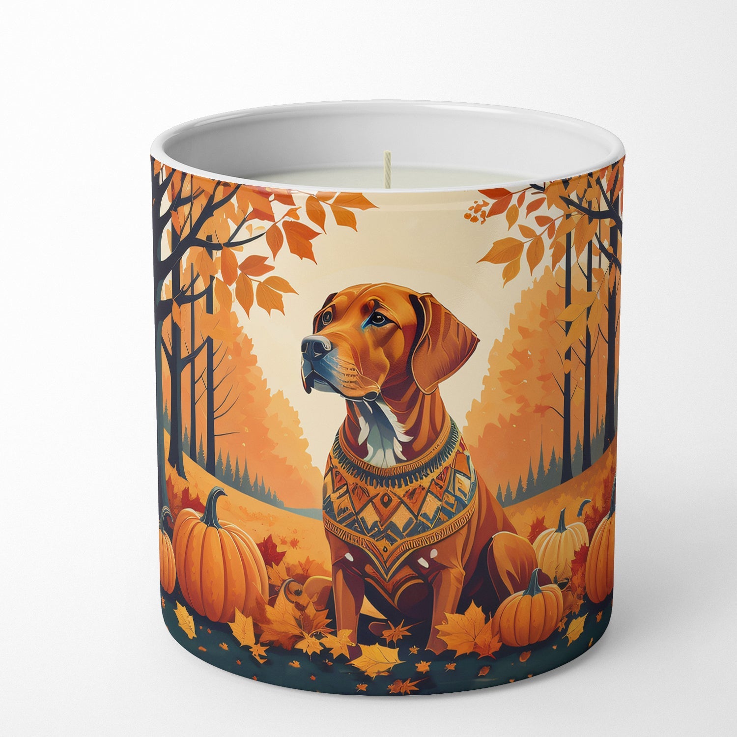 Vizsla Fall Decorative Soy Candle Nature Soy Wax Essential Oil Home Decor Ideal for Bedroom Kitchen Bath Office Gift, 10 oz