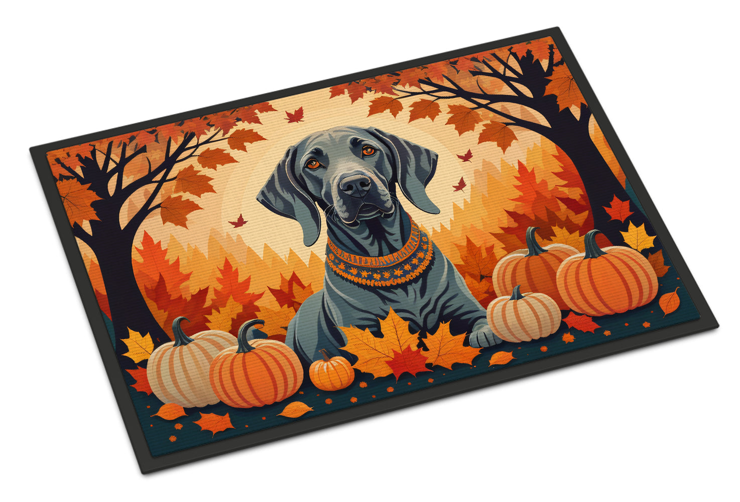Weimaraner Fall Doormat Indoor Outdoor 18H X 27W Front Door Mat Rugs for Entryway, Non Slip Washable