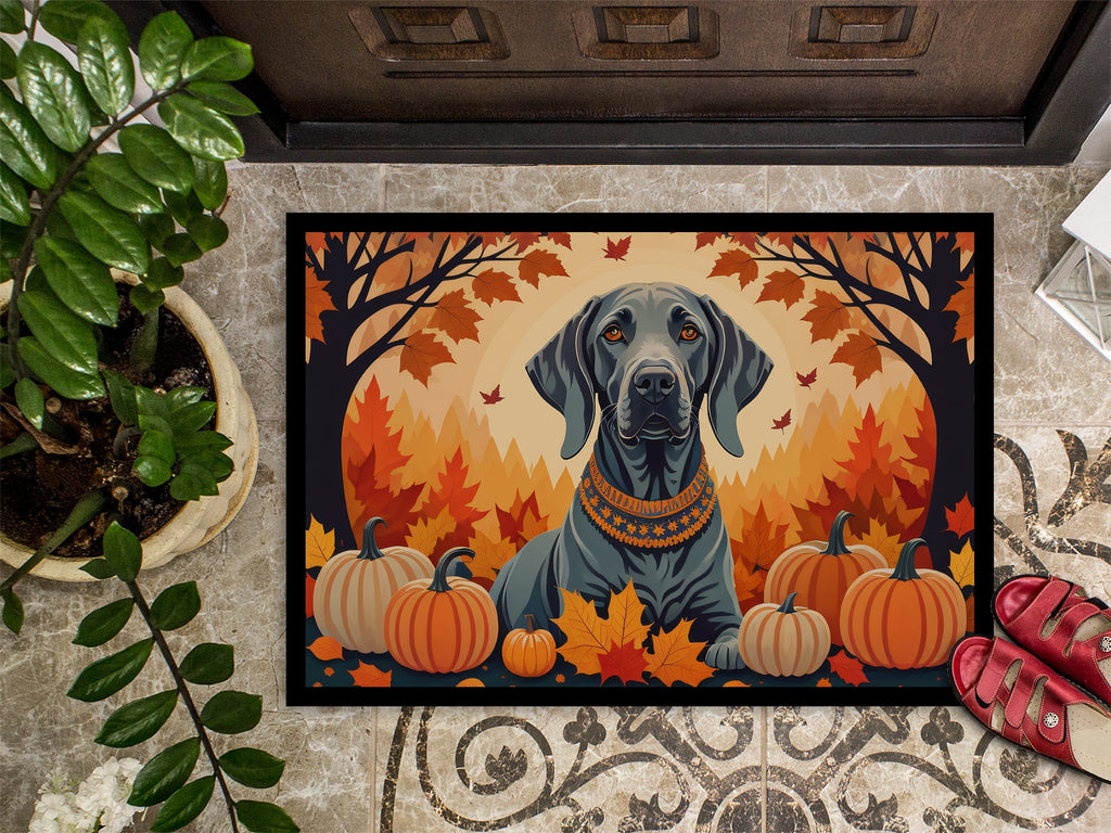 Weimaraner Fall Doormat Indoor Outdoor 18H X 27W Front Door Mat Rugs for Entryway, Non Slip Washable