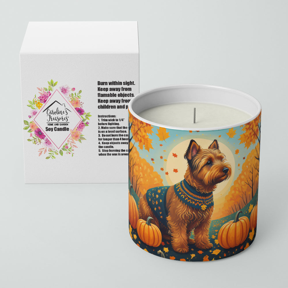 Welsh Terrier Fall Decorative Soy Candle Nature Soy Wax Essential Oil Home Decor Ideal for Bedroom Kitchen Bath Office Gift, 10 oz