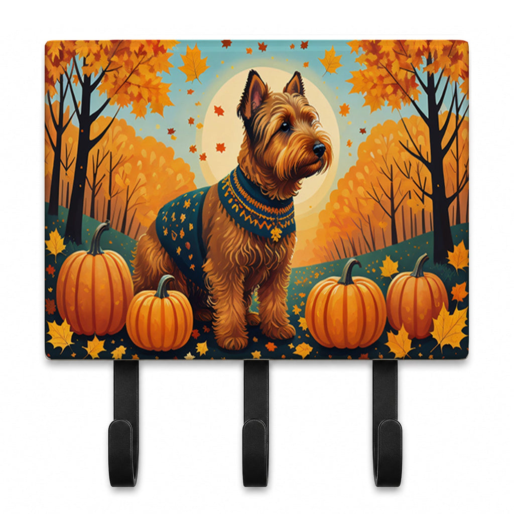 Welsh Terrier Fall Leash or Key Holder Wall Hooks, Coat Rack Wall Mount, for Hanging Keys, Towels, Aprons, Leashes