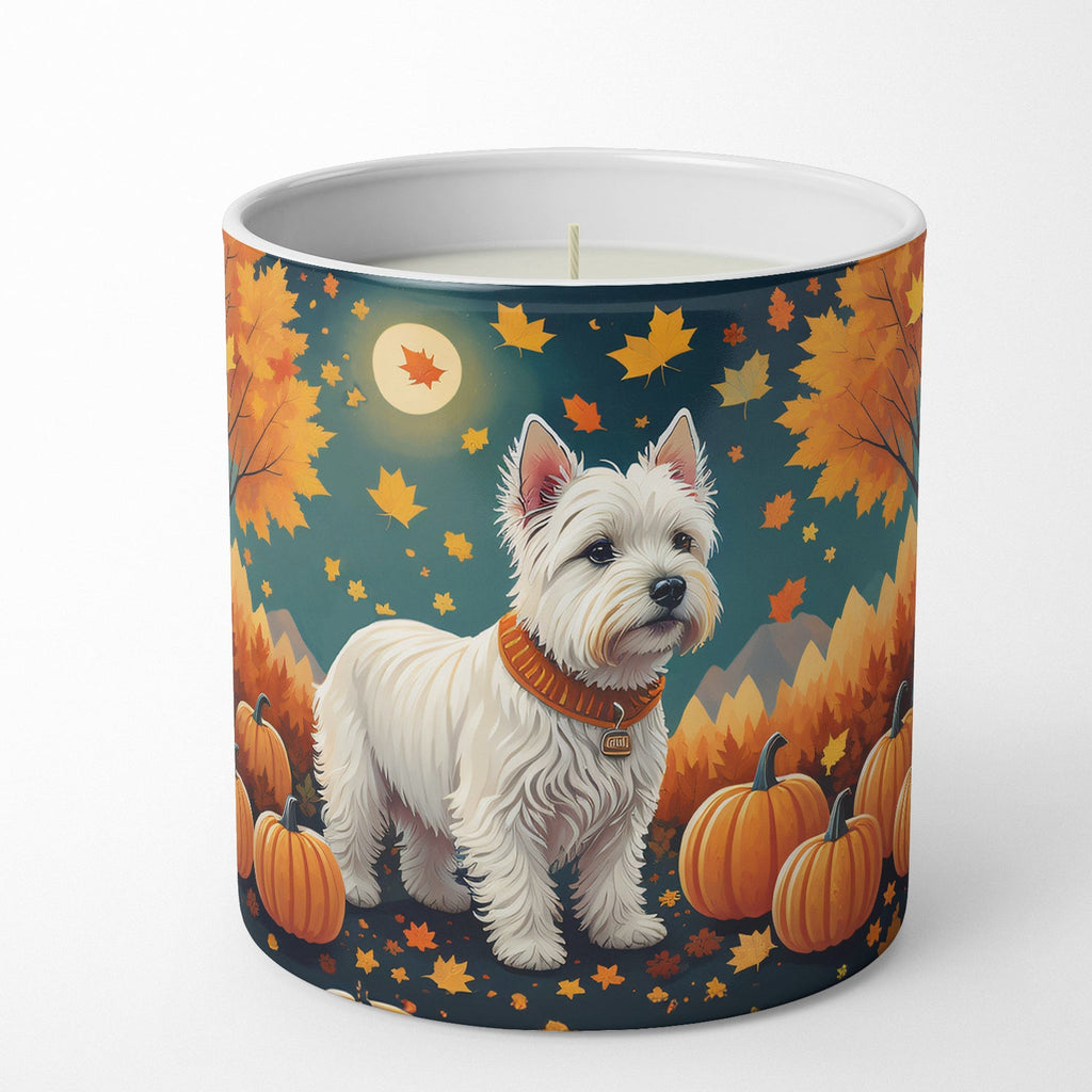 Westie Fall Decorative Soy Candle Nature Soy Wax Essential Oil Home Decor Ideal for Bedroom Kitchen Bath Office Gift, 10 oz