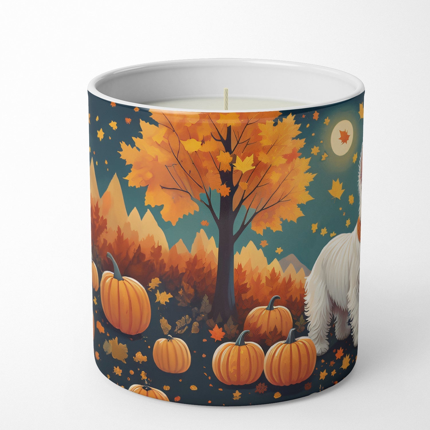 Westie Fall Decorative Soy Candle Nature Soy Wax Essential Oil Home Decor Ideal for Bedroom Kitchen Bath Office Gift, 10 oz