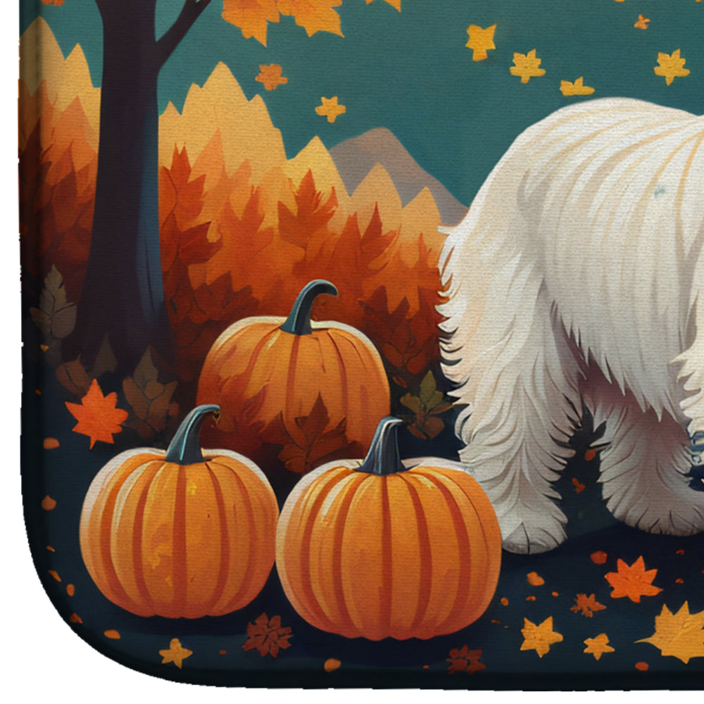 Westie Fall Dish Drying Mat Absorbent Dish Drying Mat Pad for Kitchen Counter Dish Drainer Mat for Countertop, 14 x 21", Multicolor