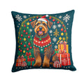 Airedale Terrier Christmas Decorative Throw Pillow 18x18 Indoor Outdoor Accent Cushion, Fabric Cover with Insert for Sofa, Bed, Porch & Living Room