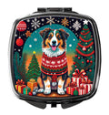 Australian Shepherd Christmas Compact Mirror Decorative Travel Makeup Mirror for Women Girls Gifts Pocket Makeup Mirror Folding Handheld