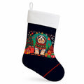 Bearded Collie Christmas Holiday Stocking Double-Sided Print, Polyester Suede,11x18, Made in USA