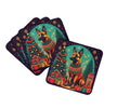 Belgian Malinois Christmas Foam Coasters Set of 4 Cup Coasters for Indoor Outdoor, Tabletop Protection, Anti Slip, Mouse pad Material