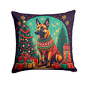 Belgian Malinois Christmas Decorative Throw Pillow 18x18 Indoor Outdoor Accent Cushion, Fabric Cover with Insert for Sofa, Bed, Porch & Living Room