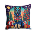 Belgian Sheepdog Christmas Decorative Throw Pillow 14x14 Indoor Outdoor Accent Cushion, Fabric Cover with Insert for Sofa, Bed, Porch & Living Room
