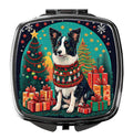Border Collie Christmas Compact Mirror Decorative Travel Makeup Mirror for Women Girls Gifts Pocket Makeup Mirror Folding Handheld