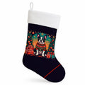 Boston Terrier Christmas Holiday Stocking Double-Sided Print, Polyester Suede,11x18, Made in USA