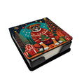 Boxer Christmas PU Leather Note Paper Holder with Artist-Designed Cover, Desk Accessory, Office Gift