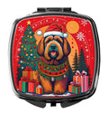 Briard Christmas Compact Mirror Decorative Travel Makeup Mirror for Women Girls Gifts Pocket Makeup Mirror Folding Handheld