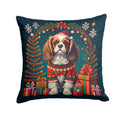 Cavalier King Charles Spaniel Christmas Decorative Throw Pillow 18x18 Indoor Outdoor Accent Cushion, Fabric Cover with Insert for Sofa, Bed, Porch & Living Room