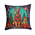 German Shepherd Christmas Decorative Throw Pillow 14x14 Indoor Outdoor Accent Cushion, Fabric Cover with Insert for Sofa, Bed, Porch & Living Room