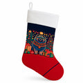 Keeshond Christmas Holiday Stocking Double-Sided Print, Polyester Suede,11x18, Made in USA