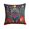 Keeshond Christmas Decorative Throw Pillow 14x14 Indoor Outdoor Accent Cushion, Fabric Cover with Insert for Sofa, Bed, Porch & Living Room