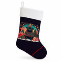 Black Pug Christmas Holiday Stocking Double-Sided Print, Polyester Suede,11x18, Made in USA