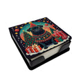 Black Pug Christmas PU Leather Note Paper Holder with Artist-Designed Cover, Desk Accessory, Office Gift