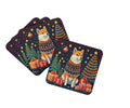 Shiba Inu Christmas Foam Coasters Set of 4 Cup Coasters for Indoor Outdoor, Tabletop Protection, Anti Slip, Mouse pad Material