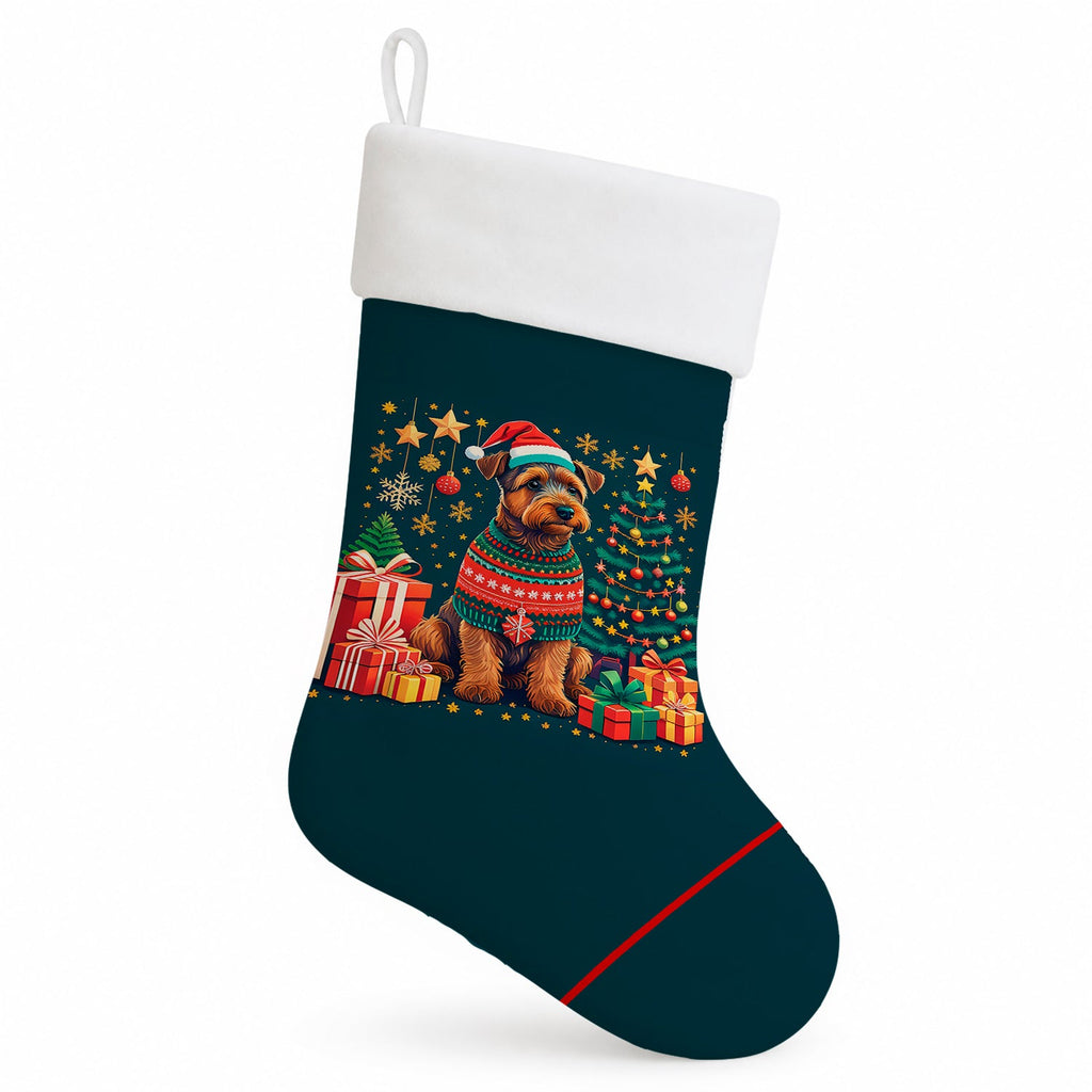 Welsh Terrier Christmas Holiday Stocking Double-Sided Print, Polyester Suede,11x18, Made in USA