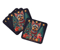 Yorkie Yorkshire Terrier Christmas Foam Coasters Set of 4 Cup Coasters for Indoor Outdoor, Tabletop Protection, Anti Slip, Mouse pad Material