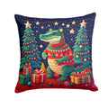 Alligator Christmas Decorative Throw Pillow 18x18 Indoor Outdoor Accent Cushion, Fabric Cover with Insert for Sofa, Bed, Porch & Living Room
