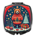 Bear Christmas Compact Mirror Decorative Travel Makeup Mirror for Women Girls Gifts Pocket Makeup Mirror Folding Handheld