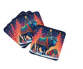 Buffalo Christmas Foam Coasters Set of 4 Cup Coasters for Indoor Outdoor, Tabletop Protection, Anti Slip, Mouse pad Material