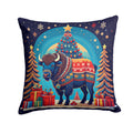 Buffalo Christmas Decorative Throw Pillow 14x14 Indoor Outdoor Accent Cushion, Fabric Cover with Insert for Sofa, Bed, Porch & Living Room