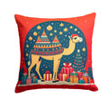 Camel Christmas Decorative Throw Pillow 18x18 Indoor Outdoor Accent Cushion, Fabric Cover with Insert for Sofa, Bed, Porch & Living Room