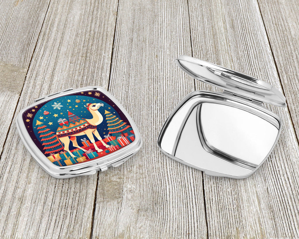 Camel Christmas Compact Mirror Decorative Travel Makeup Mirror for Women Girls Gifts Pocket Makeup Mirror Folding Handheld