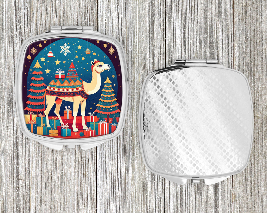 Camel Christmas Compact Mirror Decorative Travel Makeup Mirror for Women Girls Gifts Pocket Makeup Mirror Folding Handheld