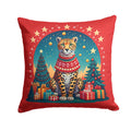 Cheetah Christmas Decorative Throw Pillow 18x18 Indoor Outdoor Accent Cushion, Fabric Cover with Insert for Sofa, Bed, Porch & Living Room