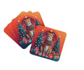 Cheetah Christmas Foam Coasters Set of 4 Cup Coasters for Indoor Outdoor, Tabletop Protection, Anti Slip, Mouse pad Material