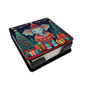 Elephant Christmas PU Leather Note Paper Holder with Artist-Designed Cover, Desk Accessory, Office Gift