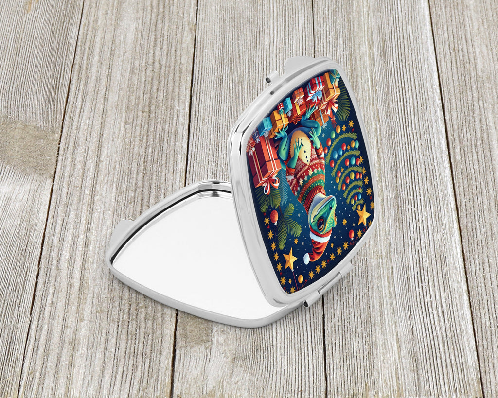 Gecko Christmas Compact Mirror Decorative Travel Makeup Mirror for Women Girls Gifts Pocket Makeup Mirror Folding Handheld