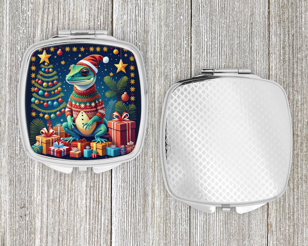 Gecko Christmas Compact Mirror Decorative Travel Makeup Mirror for Women Girls Gifts Pocket Makeup Mirror Folding Handheld