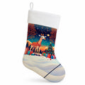 Giraffe Christmas Holiday Stocking Double-Sided Print, Polyester Suede,11x18, Made in USA