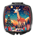Giraffe Christmas Compact Mirror Decorative Travel Makeup Mirror for Women Girls Gifts Pocket Makeup Mirror Folding Handheld
