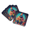 Gorilla Christmas Foam Coasters Set of 4 Cup Coasters for Indoor Outdoor, Tabletop Protection, Anti Slip, Mouse pad Material