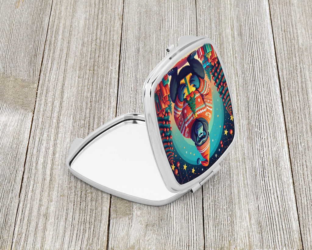 Gorilla Christmas Compact Mirror Decorative Travel Makeup Mirror for Women Girls Gifts Pocket Makeup Mirror Folding Handheld