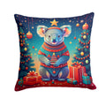 Koala Christmas Decorative Throw Pillow 14x14 Indoor Outdoor Accent Cushion, Fabric Cover with Insert for Sofa, Bed, Porch & Living Room
