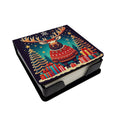 Moose Christmas PU Leather Note Paper Holder with Artist-Designed Cover, Desk Accessory, Office Gift