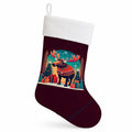 Moose Christmas Holiday Stocking Double-Sided Print, Polyester Suede,11x18, Made in USA
