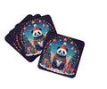 Panda Christmas Foam Coasters Set of 4 Cup Coasters for Indoor Outdoor, Tabletop Protection, Anti Slip, Mouse pad Material